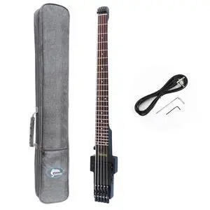 Travel Bass Guitar Electric Headless Bass, 5 Strings Electric Bass with Gigbag & Truss Road & Wire Travel Bass Guitar Electric Headless Bass, 5 Strings Electric Bass with Gigbag & Truss Road & Wire