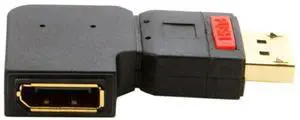 90 Degree Right Angle DisplayPort Male to Female Extension Adapter, Standard DP Connector Supports 4K@60Hz UHD Video 90 Degree Right Angle DisplayPort Male to Female Extension Adapter, Standard DP Connector Supports 4K@60Hz UHD Video