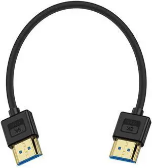 Ultra Thin Short HDMI 2.1 Cable 1FT, Flexible Slim Soft Silicone 8K HDMI Male to Male Cord, 48Gbps High Speed 8K@60Hz HDR Compatible with PS5, PC, Monitor, Laptop and More Ultra Thin Short HDMI 2.1 Cable 1FT, Flexible Slim Soft Silicone 8K HDMI Male to Male Cord, 48Gbps High Speed 8K@60Hz HDR Compatible with PS5, PC, Monitor, Laptop and More