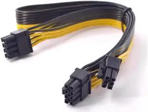 60cm PCIe GPU 6Pin to Dual 6+2Pin Power Cable, 18AWG Graphics Card 6Pin to Double 8Pin PCIe Power Supply Extension Cord for Desktop Gaming GPU 60cm PCIe GPU 6Pin to Dual 6+2Pin Power Cable, 18AWG Graphics Card 6Pin to Double 8Pin PCIe Power Supply Extension Cord for Desktop Gaming GPU