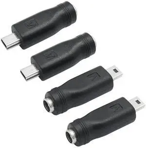 4Pcs DC 5.5mm x 2.1mm Female to Mini USB Male Adapter, 5V DC 5521 to Mini USB Power Conversion Connector 4Pcs DC 5.5mm x 2.1mm Female to Mini USB Male Adapter, 5V DC 5521 to Mini USB Power Conversion Connector