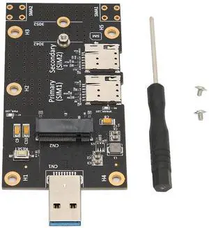 M.2 NGFF to USB 3.0 Adapter Card, 3042/3052 NGFF M.2 to USB 3.0 Converter with Nano SIM Slot for 3G 4G 5G Module M.2 NGFF to USB 3.0 Adapter Card, 3042/3052 NGFF M.2 to USB 3.0 Converter with Nano SIM Slot for 3G 4G 5G Module