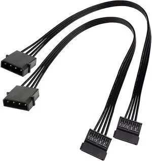 24 Inch Molex IDE 4 Pin to 15 Pin SATA Power Converter Cable, Male to Female HDD SSD Power Extension Adapter Cord for Desktop PC Hard Drive, 2 Pack 24 Inch Molex IDE 4 Pin to 15 Pin SATA Power Converter Cable, Male to Female HDD SSD Power Extension Adapter Cord for Desktop PC Hard Drive, 2 Pack