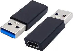 2 Pack Type C Female to USB A Male OTG Adapter, Black USB-C to USB-A Male Converter, Support Fast Charging & Data Sync for Laptop, Power Bank and USB-A Port Devices 2 Pack Type C Female to USB A Male OTG Adapter, Black USB-C to USB-A Male Converter, Support Fast Charging & Data Sync for Laptop, Power Bank and USB-A Port Devices