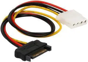 12 Inch SATA Male to 4-Pin Molex LP4 Female IDE Power Adapter Cable for 12V/5V HDD DVD Drive 12 Inch SATA Male to 4-Pin Molex LP4 Female IDE Power Adapter Cable for 12V/5V HDD DVD Drive