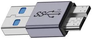 USB 3.1 Type A Male to Micro USB 3.0 Male Adapter 10Gbps Data Power Converter for Laptop PC SSD Hard Disk USB 3.1 Type A Male to Micro USB 3.0 Male Adapter 10Gbps Data Power Converter for Laptop PC SSD Hard Disk