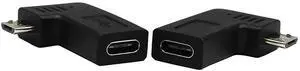 2 Packs 90 Degree Left & Right Angle Micro USB 2.0 to USB C Adapter, Micro USB Male to Type C Female Data Sync Charging Converter for Phones Computers Tablets 2 Packs 90 Degree Left & Right Angle Micro USB 2.0 to USB C Adapter, Micro USB Male to Type C Female Data Sync Charging Converter for Phones Computers Tablets
