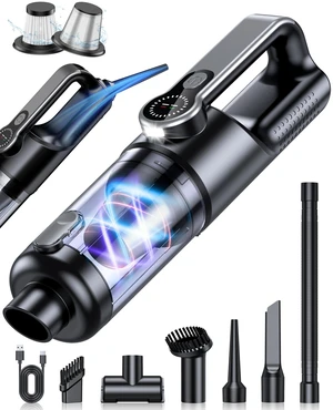 FAOGO Cordless Handheld Vacuum Cleaner, 2-in-1 Vacuum & Blower, 36000Pa Suction Brushless Motor, Car Vacuum with LED Light, Lightweight, Portable for Car, Home, Office and Outdoor Use, Carbon Black FAOGO Cordless Handheld Vacuum Cleaner, 2-in-1 Vacuum & Blower, 36000Pa Suction Brushless Motor, Car Vacuum with LED Light, Lightweight, Portable for Car, Home, Office and Outdoor Use, Carbon Black