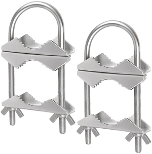 Antenna Mast Clamp V Jaw Bracket Kit with U Bolts Mast to Mast Pole Mount Heavy Duty Galvanized Zinc-Plated Iron Anti-Rust 1 to 3.7 in 25-94mm Pole Diameter Outdoor Antennas 2 Sets Antenna Mast Clamp V Jaw Bracket Kit with U Bolts Mast to Mast Pole Mount Heavy Duty Galvanized Zinc-Plated Iron Anti-Rust 1 to 3.7 in 25-94mm Pole Diameter Outdoor Antennas 2 Sets