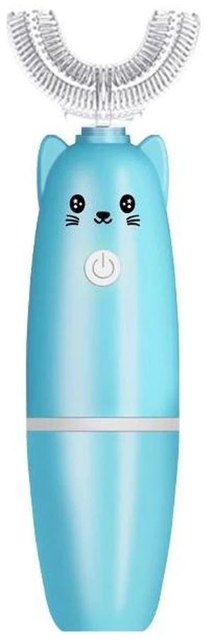 U-Shaped Automatic Electric Toothbrush for Kids Ultrasonic 360° Mouth-Contained Silicone Toothbrush with Food-Grade Soft Brush Head IPX7 Waterproof Rechargeable Toothbrush for Home and Travel Use