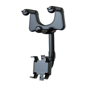 Car Rearview Mirror Phone Mount 360° Rotatable Smartphone Holder Clip-On Anti-Shake Bracket for AR Navigation No View Blocking Tool-Free Installation for Most Cars