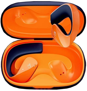 T22 Open Ear Bluetooth Headphones Wireless Earbuds with 16mm Dynamic Driver Air Conduction ENC Noise Cancellation Touch Control Earphones for Workouts and Daily Use Orange