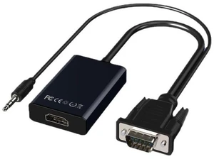 VGA to HDMI Converter 1080P with Audio Input and Power Supply VGA HDMI Adapter for PC Laptop to TV Monitor Projector Plug and Play Analog Video to Digital HDMI Converter with Audio Sync VGA to HDMI Converter 1080P with Audio Input and Power Supply VGA HDMI Adapter for PC Laptop to TV Monitor Projector Plug and Play Analog Video to Digital HDMI Converter with Audio Sync
