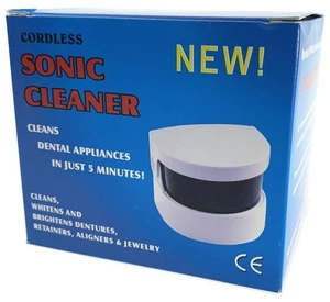 Mini Ultrasonic Jewelry Cleaner High-Frequency Vibration Cleaning Box Portable Jewelry Cleaning Device for Rings Dentures Coins Watches and Glasses One-Button Low-Noise Operation
