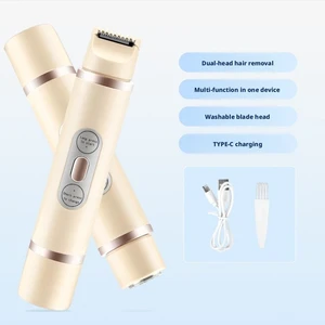 2-in-1 Women's Hair Trimmer Electric Body Shaver Dual-Head Wet & Dry Personal Grooming Tool Hair Removal Device for Legs Arms & Underarms Home Travel Use Smooth Brown Finish 2-in-1 Women's Hair Trimmer Electric Body Shaver Dual-Head Wet & Dry Personal Grooming Tool Hair Removal Device for Legs Arms & Underarms Home Travel Use Smooth Brown Finish
