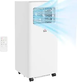 HOMCOM 8000 BTU Portable Air Conditioner for Rooms Up to 345 Sq. Ft., 3-in-1 AC Unit with Dehumidifier, Cooling Fan, Sleep, Remote, 24H Timer On/Off, Window Installation Kit, White HOMCOM 8000 BTU Portable Air Conditioner for Rooms Up to 345 Sq. Ft., 3-in-1 AC Unit with Dehumidifier, Cooling Fan, Sleep, Remote, 24H Timer On/Off, Window Installation Kit, White