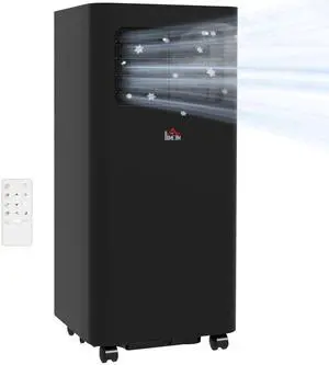 HOMCOM 8000 BTU Portable Air Conditioner for Rooms Up to 345 Sq. Ft., 3-in-1 AC Unit with Dehumidifier, Cooling Fan, Sleep, Remote, 24H Timer On/Off, Window Installation Kit, Black HOMCOM 8000 BTU Portable Air Conditioner for Rooms Up to 345 Sq. Ft., 3-in-1 AC Unit with Dehumidifier, Cooling Fan, Sleep, Remote, 24H Timer On/Off, Window Installation Kit, Black