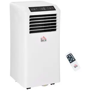 HOMCOM 8000 BTU Mobile Portable Air Conditioner with Cooling, Dehumidifier, Ventilating, Remote Control, 24-Hour Timer, Portable AC Unit for Bedroom, Living Room, Home Office, White HOMCOM 8000 BTU Mobile Portable Air Conditioner with Cooling, Dehumidifier, Ventilating, Remote Control, 24-Hour Timer, Portable AC Unit for Bedroom, Living Room, Home Office, White