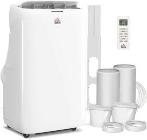 HOMCOM Inverter Air Conditioner, 14000 BTU Dual Hose Portable AC Unit with Cool, Dehumidifier, Fan, for 700 Sq. ft, 24H Timer On Off, Window Kit HOMCOM Inverter Air Conditioner, 14000 BTU Dual Hose Portable AC Unit with Cool, Dehumidifier, Fan, for 700 Sq. ft, 24H Timer On Off, Window Kit