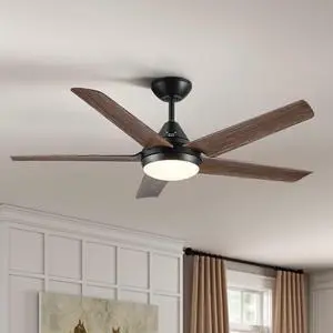 48 In Intergrated LED Ceiling Fan Lighting with Brown Wood Grain ABS Blade 48 In Intergrated LED Ceiling Fan Lighting with Brown Wood Grain ABS Blade