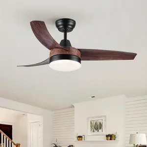 42" YUHAO Farmhouse Rustic LED Ceiling Fan with Brown Wood Grain ABS Blades and Remote Control 42" YUHAO Farmhouse Rustic LED Ceiling Fan with Brown Wood Grain ABS Blades and Remote Control