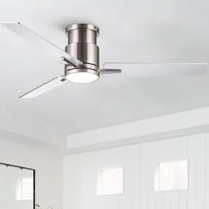 52" Brushed Nickel Lowe Profile Ceiling Fan with Light 52" Brushed Nickel Lowe Profile Ceiling Fan with Light