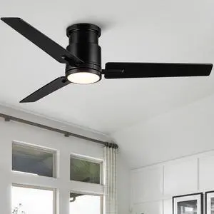 52" Black Lowe Profile Ceiling Fan with Light 52" Black Lowe Profile Ceiling Fan with Light