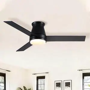 48" Black Lowe Profile Ceiling Fan with Light 48" Black Lowe Profile Ceiling Fan with Light