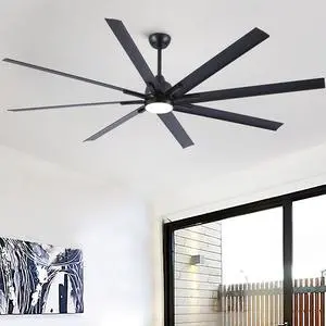84 In Super Large Black Ceiling Fan with Remote Control 8 Blades 84 In Super Large Black Ceiling Fan with Remote Control 8 Blades