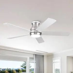 52" Low Profile Ceiling Fan in Brushed Nickel with Silver Blades 52" Low Profile Ceiling Fan in Brushed Nickel with Silver Blades