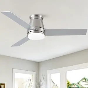 48" Bruched Nickel Lowe Profile Ceiling Fan with Light 48" Bruched Nickel Lowe Profile Ceiling Fan with Light