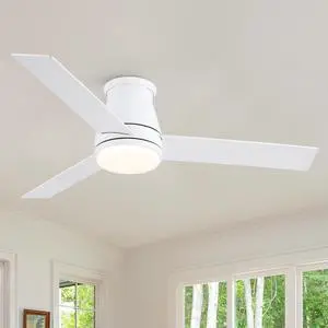48" White Blades Lowe Profile Ceiling Fans with Light 48" White Blades Lowe Profile Ceiling Fans with Light