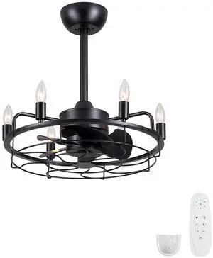 20" Industrial Ceiling Fan with Lights, Farmhouse Fandelier with 6 E12 Sockets, Reversible DC Motor, 6 Speeds Remote Control Ceiling Fan for Dining Room Kitchen Bedroom 20" Industrial Ceiling Fan with Lights, Farmhouse Fandelier with 6 E12 Sockets, Reversible DC Motor, 6 Speeds Remote Control Ceiling Fan for Dining Room Kitchen Bedroom
