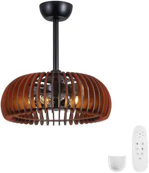 20" Pumpkin Wood Ceiling Fan, Rustic Farmhouse Plywood Fandelier with 6 E12 Sockets, Reversible DC Motor, Adjustable Hanging, 6 Speeds Remote Control Ceiling Fan for Dining Room Kitchen 20" Pumpkin Wood Ceiling Fan, Rustic Farmhouse Plywood Fandelier with 6 E12 Sockets, Reversible DC Motor, Adjustable Hanging, 6 Speeds Remote Control Ceiling Fan for Dining Room Kitchen