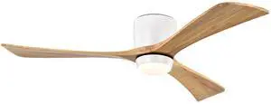 52" Ceiling Fan with Lights Remote Control,Quiet DC Motor 3 Blade Ceiling Fans 6 Speed Levels,Reversible Ceiling Fan, for Patio Living Room, Bedroom, Office,Indoor.(White +Natural) 52" Ceiling Fan with Lights Remote Control,Quiet DC Motor 3 Blade Ceiling Fans 6 Speed Levels,Reversible Ceiling Fan, for Patio Living Room, Bedroom, Office,Indoor.(White +Natural)
