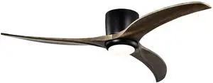 52" Flush Mount Ceiling Fan Solid Wood Blades Ceiling Fan With Light with Remote Control, Noiseless Reversible Motor, 6 Speed, for Patio Living Room, Bedroom,Indoor.(Matte Black) 52" Flush Mount Ceiling Fan Solid Wood Blades Ceiling Fan With Light with Remote Control, Noiseless Reversible Motor, 6 Speed, for Patio Living Room, Bedroom,Indoor.(Matte Black)