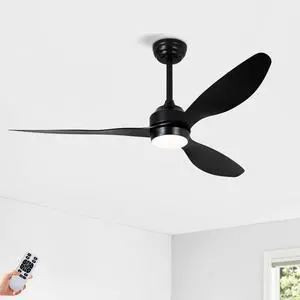 52" Ceiling Fan with Lights Quiet DC Motor 3 ABS Blade Ceiling Fans 6 Speed Levels,Reversible Ceiling Fan, for Patio Living Room, Bedroom, Office,Indoor.-- Black 52" Ceiling Fan with Lights Quiet DC Motor 3 ABS Blade Ceiling Fans 6 Speed Levels,Reversible Ceiling Fan, for Patio Living Room, Bedroom, Office,Indoor.-- Black
