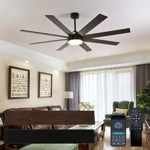 72" Ceiling Fan with Light, 6-Speed Remote Control, Reversible DC Motor, Modern 8 Blades with 6"/12"/19.5" Downrods for Home or Commercial Black/Walnut 72" Ceiling Fan with Light, 6-Speed Remote Control, Reversible DC Motor, Modern 8 Blades with 6"/12"/19.5" Downrods for Home or Commercial Black/Walnut