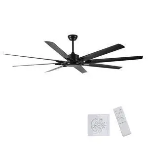 75 Inch Industrial DC Motor Ceiling Fan no light, Large Ceiling Fan with 8 Reversible Blades, 3 Downrods, 6-Speed Remote Control, Home or Commercial Ceiling Fans for Porch/Garage/Shop, Black 75 Inch Industrial DC Motor Ceiling Fan no light, Large Ceiling Fan with 8 Reversible Blades, 3 Downrods, 6-Speed Remote Control, Home or Commercial Ceiling Fans for Porch/Garage/Shop, Black
