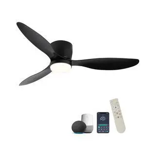 52" Smart Flush Mount black Ceiling Fans with Lights Remote,Quiet DC Motor,Outdoor Indoor Low Profile Ceiling Fan,Control with WIFI Alexa App,Dimmable,ABS blades,for Modern Bedroom Patio 52" Smart Flush Mount black Ceiling Fans with Lights Remote,Quiet DC Motor,Outdoor Indoor Low Profile Ceiling Fan,Control with WIFI Alexa App,Dimmable,ABS blades,for Modern Bedroom Patio