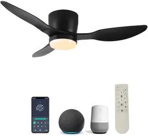 42" Smart Flush Mount Ceiling Fans with Lights Remote,Quiet DC Motor,Outdoor Indoor Low Profile Ceiling Fan,Control with WIFI Alexa App,Dimmable,ABS blades,for Modern Bedroom Patio 42" Smart Flush Mount Ceiling Fans with Lights Remote,Quiet DC Motor,Outdoor Indoor Low Profile Ceiling Fan,Control with WIFI Alexa App,Dimmable,ABS blades,for Modern Bedroom Patio