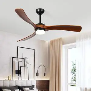 52 Inch Smart Ceiling Fan with APP & Remote Control, Dimmable Light, 6 Speed Quiet DC Motor, 3 Walnut Color Wood Blades, Modern Fan for Patio Deck Farmhouse Living Room Bedroom 52 Inch Smart Ceiling Fan with APP & Remote Control, Dimmable Light, 6 Speed Quiet DC Motor, 3 Walnut Color Wood Blades, Modern Fan for Patio Deck Farmhouse Living Room Bedroom