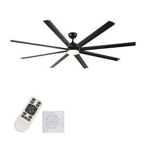 84 Inch Super Large Black Ceiling Fan with Remote, High Airflow Reversible DC Fan, Industrial & Residential Ceiling Fan for Garage, Warehouse, Basement, Large Living Space 84 Inch Super Large Black Ceiling Fan with Remote, High Airflow Reversible DC Fan, Industrial & Residential Ceiling Fan for Garage, Warehouse, Basement, Large Living Space