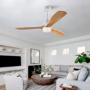 Hot sales 52 Inch Modern Ceiling Fan With 3 Color Dimmable 3 Solide Wood Blades Remote Control Reversible DC Motor With Led Light Hot sales 52 Inch Modern Ceiling Fan With 3 Color Dimmable 3 Solide Wood Blades Remote Control Reversible DC Motor With Led Light