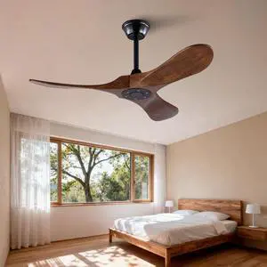 42" Solid Wood Ceiling Fan, Outdoor, 3 Blade, No Light, Walnut, for Patio Living Room Bedroom Porch, Remote Control, Water Resistant 42" Solid Wood Ceiling Fan, Outdoor, 3 Blade, No Light, Walnut, for Patio Living Room Bedroom Porch, Remote Control, Water Resistant