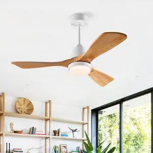 Hot sales 42 Inch Modern Ceiling Fan With 3 Color Dimmable 3 Solide Wood Blades Remote Control Reversible DC Motor With Led Light Hot sales 42 Inch Modern Ceiling Fan With 3 Color Dimmable 3 Solide Wood Blades Remote Control Reversible DC Motor With Led Light