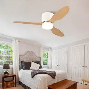 42-inch Ceiling Fan with Light, Ultra-Slim Flush-Mount Design, 3 ABS Plastic Blades, Remote Control Included, 6-Speed Adjustment, Reversible DC Motor, Quiet Operation, Ideal for Bedrooms, Indoor/Outdo 42-inch Ceiling Fan with Light, Ultra-Slim Flush-Mount Design, 3 ABS Plastic Blades, Remote Control Included, 6-Speed Adjustment, Reversible DC Motor, Quiet Operation, Ideal for Bedrooms, Indoor/Outdo