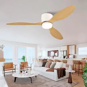 52-inch Ceiling Fan with Light, Ultra-Slim Flush-Mount Design, 3 ABS Plastic Blades, Remote Control Included, 6-Speed Adjustment, Reversible DC Motor, Quiet Operation, Ideal for Bedrooms, Indoor/Outdo 52-inch Ceiling Fan with Light, Ultra-Slim Flush-Mount Design, 3 ABS Plastic Blades, Remote Control Included, 6-Speed Adjustment, Reversible DC Motor, Quiet Operation, Ideal for Bedrooms, Indoor/Outdo