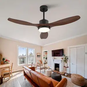 Hot sales 52 Inch Modern Black Ceiling Fan With Light 3 ABS Blades Remote Control Reversible DC Motor With Dimmable LED Hot sales 52 Inch Modern Black Ceiling Fan With Light 3 ABS Blades Remote Control Reversible DC Motor With Dimmable LED