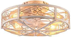20'' Mounting Type Caged Ceiling Fan with Lights and Remote Control ,Reversible Motor, DC Remote Control,6 Speed Ceiling Fan,Timing, for Living Room, Bedroom, Dining Room--NOT Included Bulbs (WH) 20'' Mounting Type Caged Ceiling Fan with Lights and Remote Control ,Reversible Motor, DC Remote Control,6 Speed Ceiling Fan,Timing, for Living Room, Bedroom, Dining Room--NOT Included Bulbs (WH)